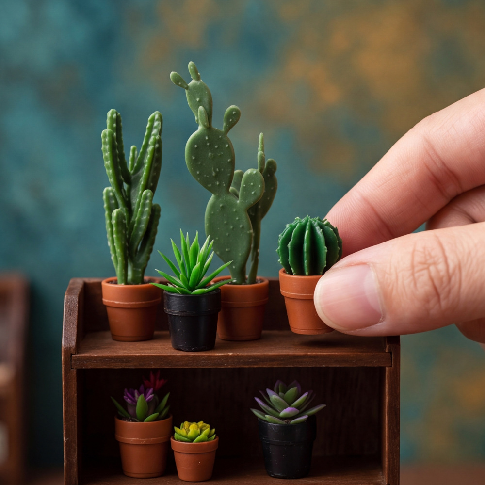 8Pcs Miniature Plastic Potted  - Echeveria Succulent 评论和价格